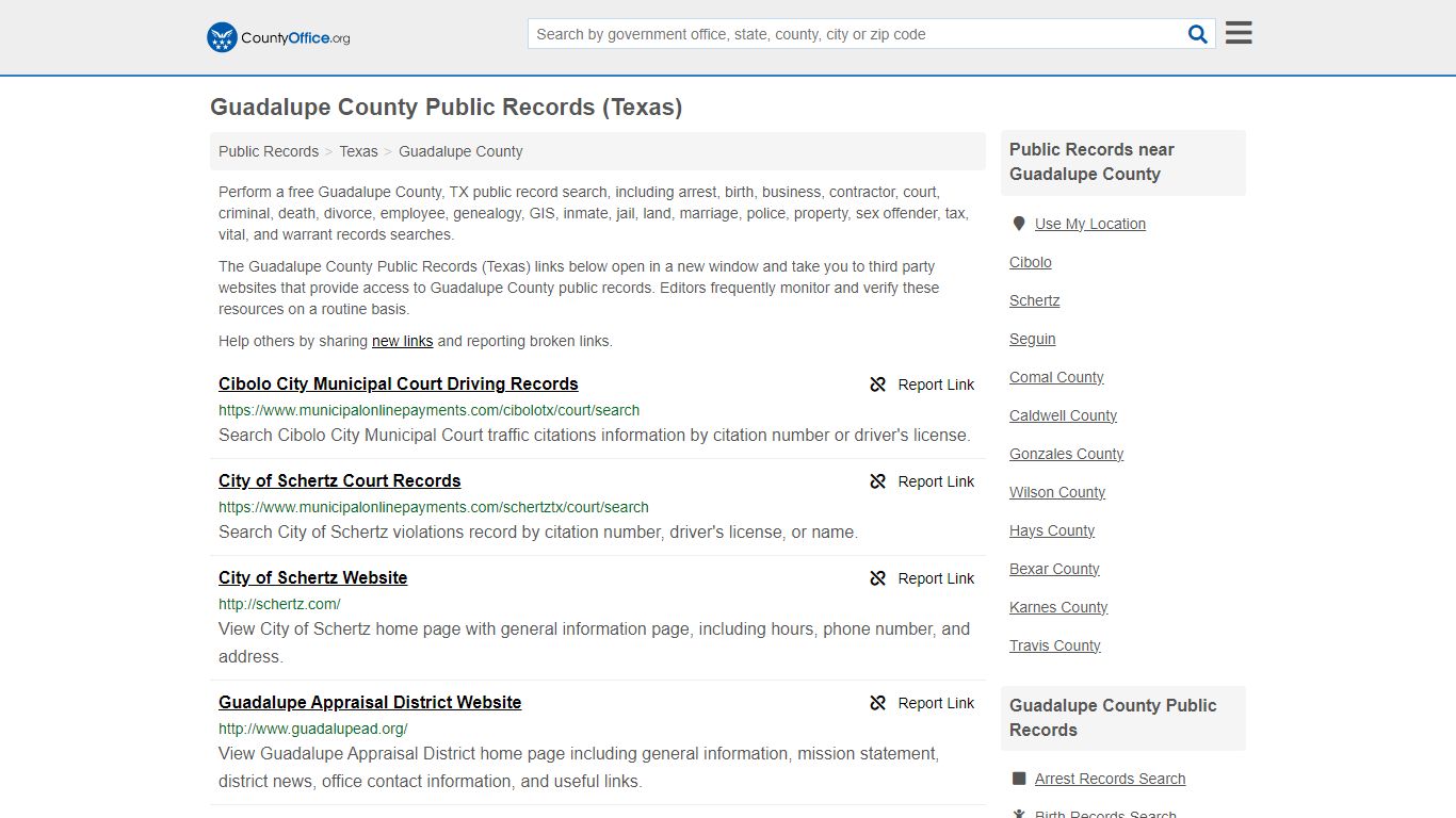 Public Records - Guadalupe County, TX (Business, Criminal, GIS ...